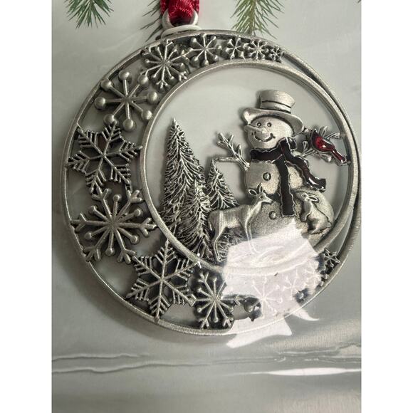 Plow & Hearth Pewter Christmas Ornament Snowman Cardinal Deer NEW - Picture 2 of 6